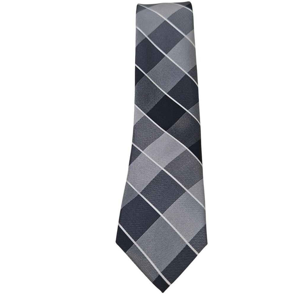 A[X]IST Tie Black, Gray and White Traditional Tie Office, Church, Court